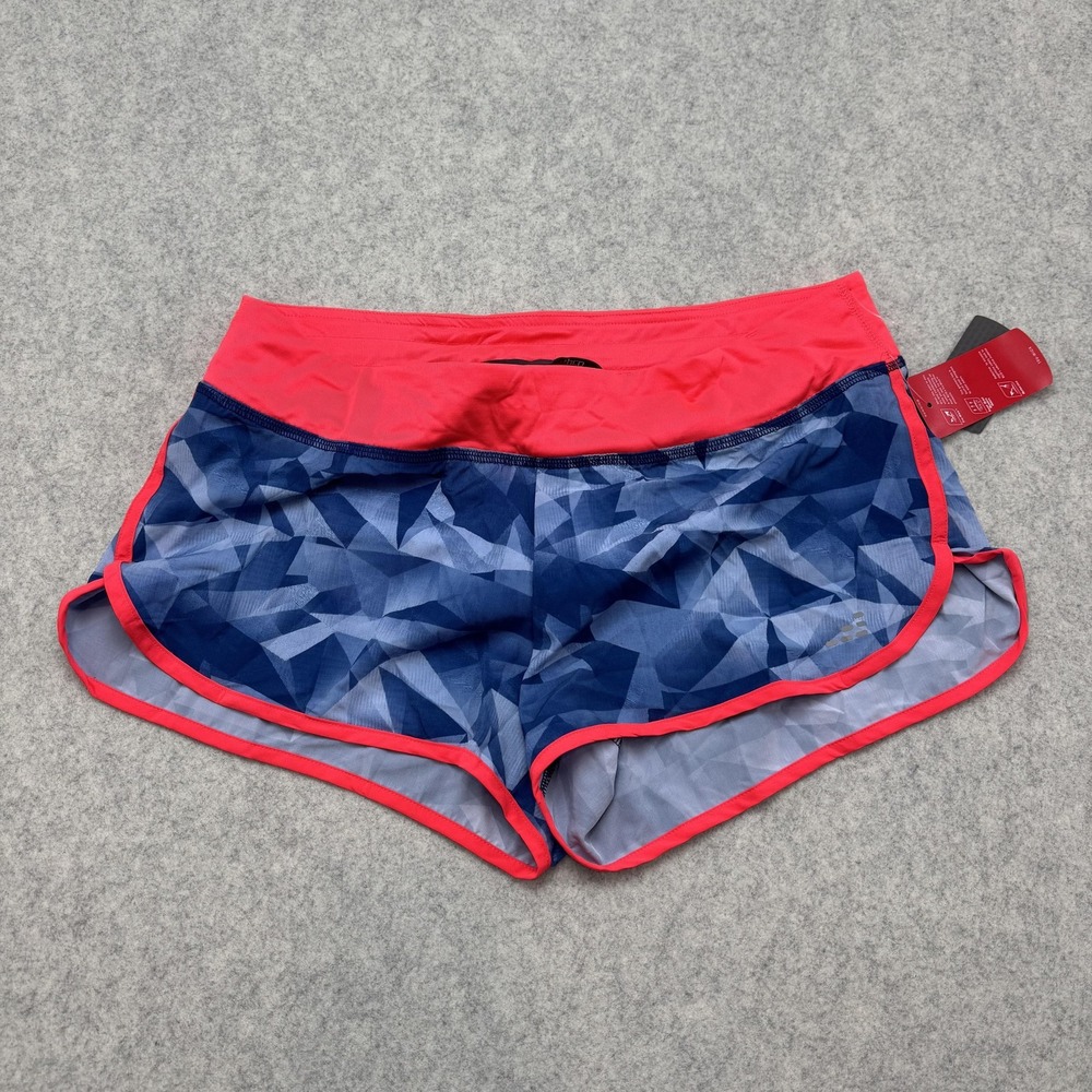BCG Running Shorts Womens Large Blue Pink Geometric Athletic Lined Mesh 35x3